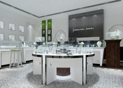 China Modern White Color Round Circle Jewellery Display Counter / Retail Display Cases for sale
