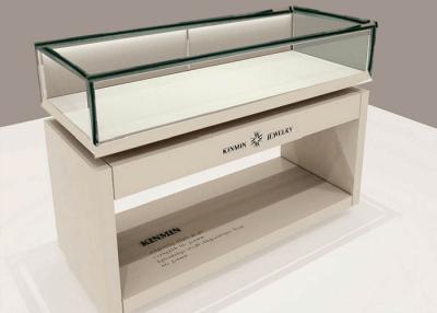 China Soco de vidro de madeira branco matte da exposição do OEM/exposição loja varejo à venda