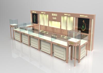 China Wooden Glass Beige Color Jewellery Shop Display Cabinets , Jewelry Display Plinths for sale