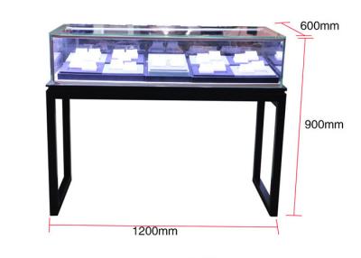 China Simple Countertop Jewelry Display Cases , Black Metal Glass Display Cases for sale