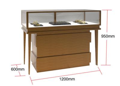 China Veneer MDF Glass Display Cabinets , Jewelry Watches Retail Shop Display for sale