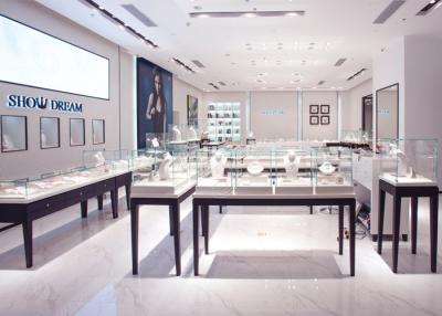 China OEM Showroom Display Cases , Fashion Jewellery Shop Interior Design Plans for sale