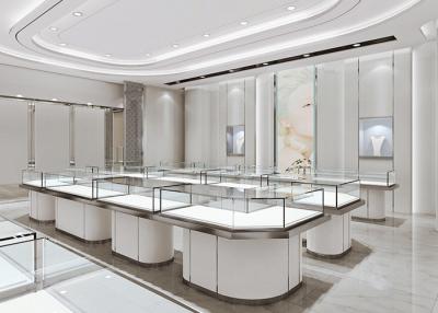 China Matte White Jewelry Store Display Cases , Jewellery Display Counter for sale