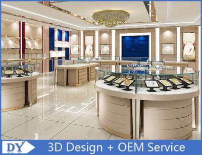 China Jewellers Showroom / Jewelry Display Cases Beige With Lacquer Finished Attractive for sale