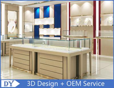 China High End Store Jewelry Display Cases , Wood Gold Shop Jewelry Showroom Furniture for sale