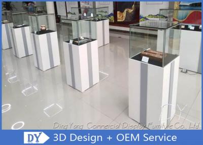 China MDF Glass Jewelry Display Case With Light / Museum Display Pedestals for sale