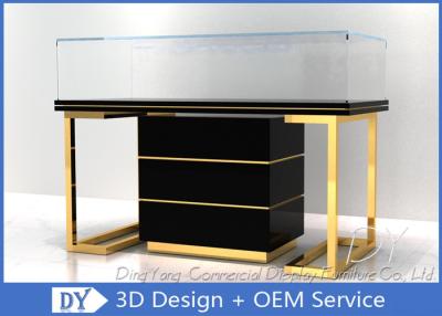 China Custom Commercial Mirror Gold Jewelry Display Case With Cabinet for sale