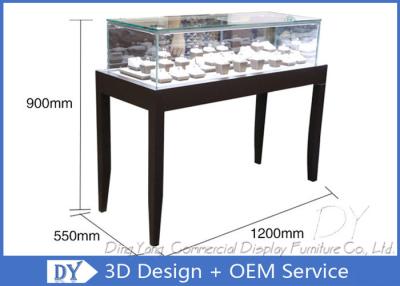 China Diseño de madera barato simple del contador de la tienda de joyería del OEM con las luces llevadas en venta