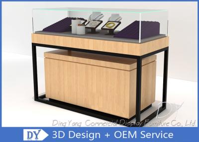 China Luxury Retail Shop Jewelry Store Showcases / Wood Glass Jewelry Display Counter With Light for sale
