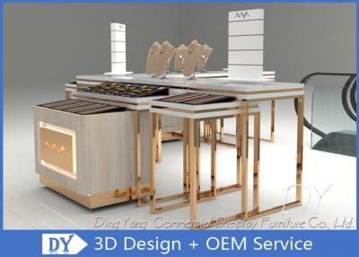 China Easy Install Jewelry Showcase Display , MDF Wooden SS Jewellery Shop Display Counters for sale