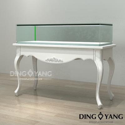 China Matte White MDF Glass Jewellery Shop Display Counters for sale