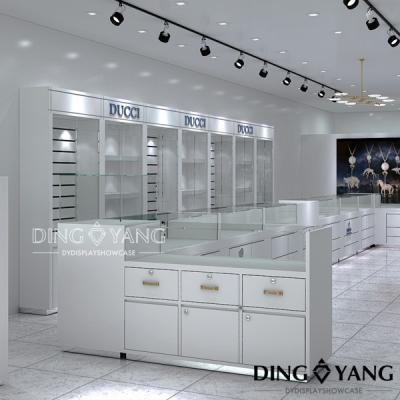 China Customized MDF Showroom Jewellery Display Cabinets for sale