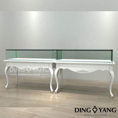 China Lighting Matte White Showroom Display Cases for sale