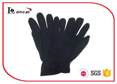 China Black Polar Fleece Warmest Winter Gloves For Men , Mens Common Style Gloves for sale