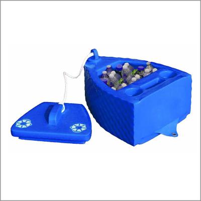 China Blue Beer Bottle Cooler , Floating Pool Cooler Glossy Vinyl Coating Durable for sale
