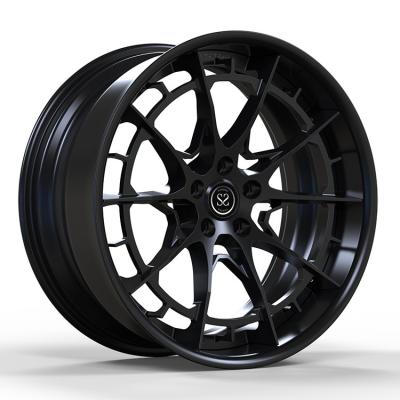 China Custom Matte Black 2 Piece Forged Wheels Multi Spokes Alloy Rims for sale