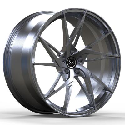 China 21 Inch Monoblock 1 Piece Forged Wheels Directional Aluminum Brushed Black for sale