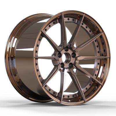 China Custom 2PC Porsche Forged Alloy Wheels Rims 19x9 Gloss Bronze for sale