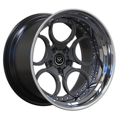 China Polished Lip 2 Piece Forged Wheels Gun Metal Spokes Discs For Nissan 350z Custom for sale