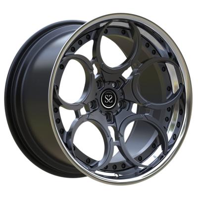 China Polished 2 Piece Forged Wheels 19 Inch Staggered Gun Metal Spokes For Toyota Supra Stepped for sale