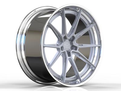 China 21 22 Inch 2Pieces Custom Forged Wheels Grey Rim High Polished Deep Concave 5X112 5X114.3 for sale