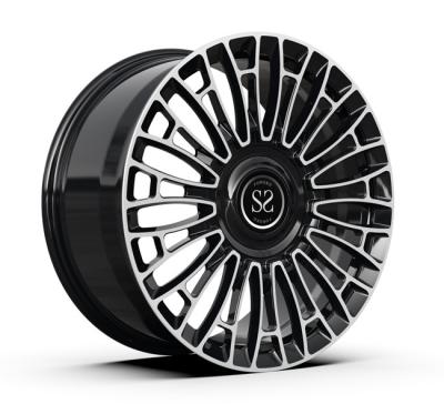 China Staggered Monoblock Forged Wheels Rims 20x8.5 20x9.5 Gloss Black Machined Face for sale