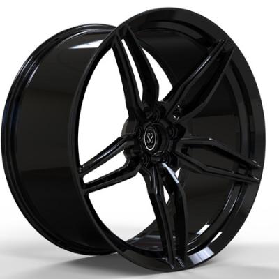 China Staggered 22inch Gloss Black Monoblock Rims Alloy Wheels For Double Spokes Concave Car for sale