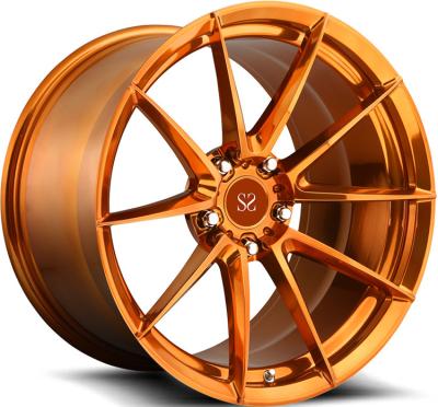 China 18 19 20Inch 1pc Forged Alloy Wheels 5x112 5x120 Orange Machine Face Custom Rims for sale