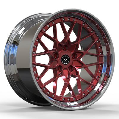China BMW X5 F15 22x10.5 and 22x12 Custom Polished+Matt Red Face 2-PC Forged Aluminum Alloy for sale