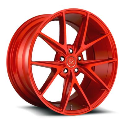 China Chinese customize deep dish 1 pc flow forged red color wheel rim for sale