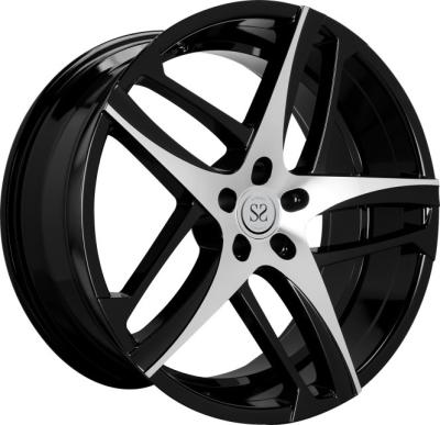 China 19 inch black machine face chrome 5*120 1 piece forged racing wheels rim for sale