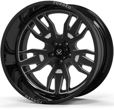 China Customized  20X10 and 20x12  ET -19 -44 Gloss Black Machined Customized 4x4 Wheels/4x4 Off Road Rims for sale
