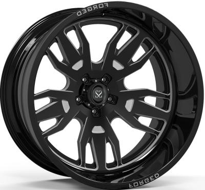 China Off Road 22x12 24x12 and 24x14 Gloss Black Machined Deep Lip 4x4 Car Alloy Wheels Rims Customized for sale