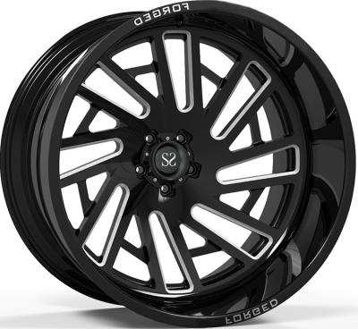 China Off Road Rims 24x12 and 24x14 Gloss Black Deep Lip Customized 4x4 Wheels Rim for sale