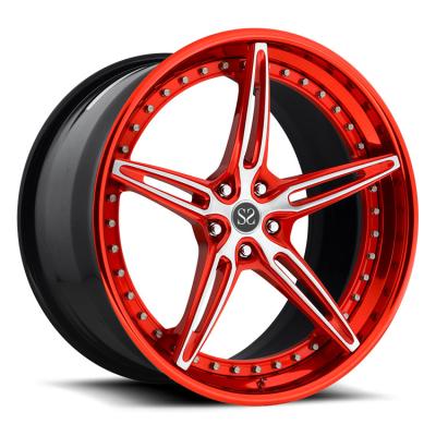 China Customized Red 2 PC Forged Alloy Rims For Ferrari / Rim 22