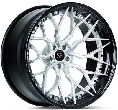 China SAE J2530 20 Inch Staggered 3 Piece Forged Rims Hyper Silver 5x130 5x112 5x114.3 20 21 and 22 inches for sale