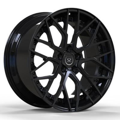 China Benz C43 Matte Black Sliver Screw Alloy Car Two Piece Forged Wheels for sale
