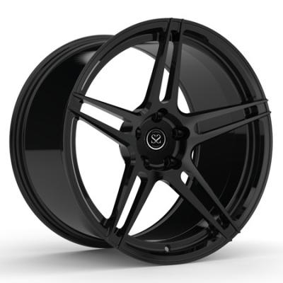 China 1 Piece Custom 5x114.3 Hyper Black Mustang Gt Rims 19 Inch Monoblock Alloy Forged Wheels for sale