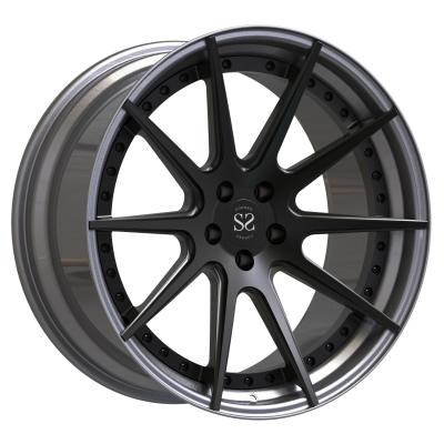 China Audi Rs6 Two Piece Forged Wheels Satin Black For Running Car for sale