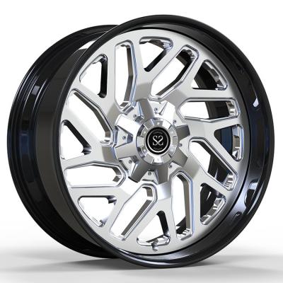 China Fit Dodge Ram 1500 New Style Gloss Black Custom 2-PC Forged Alloy Rims 20 21 and 22 inches 5x139.7 / 6x139.7 for sale