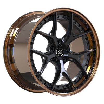 China Porsche GT3 RS 5x130 2-PC Forged Alloy Rims Bronze Barrel+Black disc Staggered 19 and 20 inches for sale