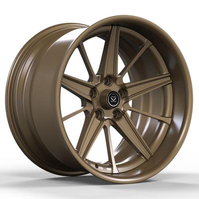 China Aluminum Alloy Car Forged Wheels For Sale Custom 2 Piece Wrangler Polished Bronze Rims for sale