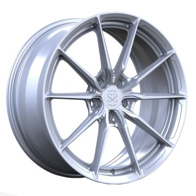 China Silver Monoblock 1 Piece Forged Wheels Custom Directional Deep Dish for sale