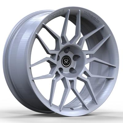 China Matt Silver 2-Piece Forged Wheels 22 Inches Custom Rims For Porsch 991 for sale