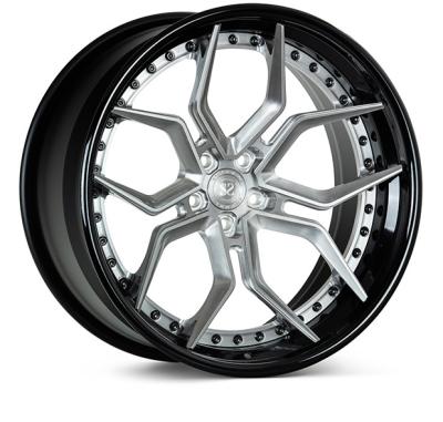 China EVO3 3 PC Rims Forged 	3-Piece Forged Wheels 18 Inch For Luxury Car Silver Brushed for sale
