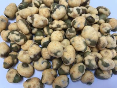 China Delicious Coated Roasted Soybean Snack Green Color BBQ Flavor Safe Raw Ingredient for sale