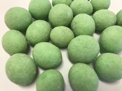 China Round Wasabi Spicy Candied Peanuts Green Color  No Pigment Health Certificated for sale
