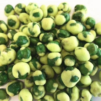 China Popular Wholesale Vegan Yellow Wasabi Flavor Fried Coated Green Peas Snack Foods for sale