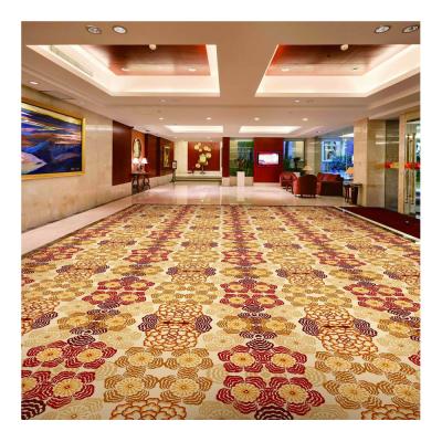 China Casino Carpet Red Luxury Wool Carpet With Machine Woven Technology for sale