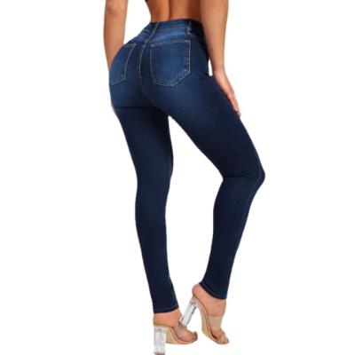 China Women Elastic Jeans Pants Spring Slim Fashion High Waist Small Feet Jeans for sale